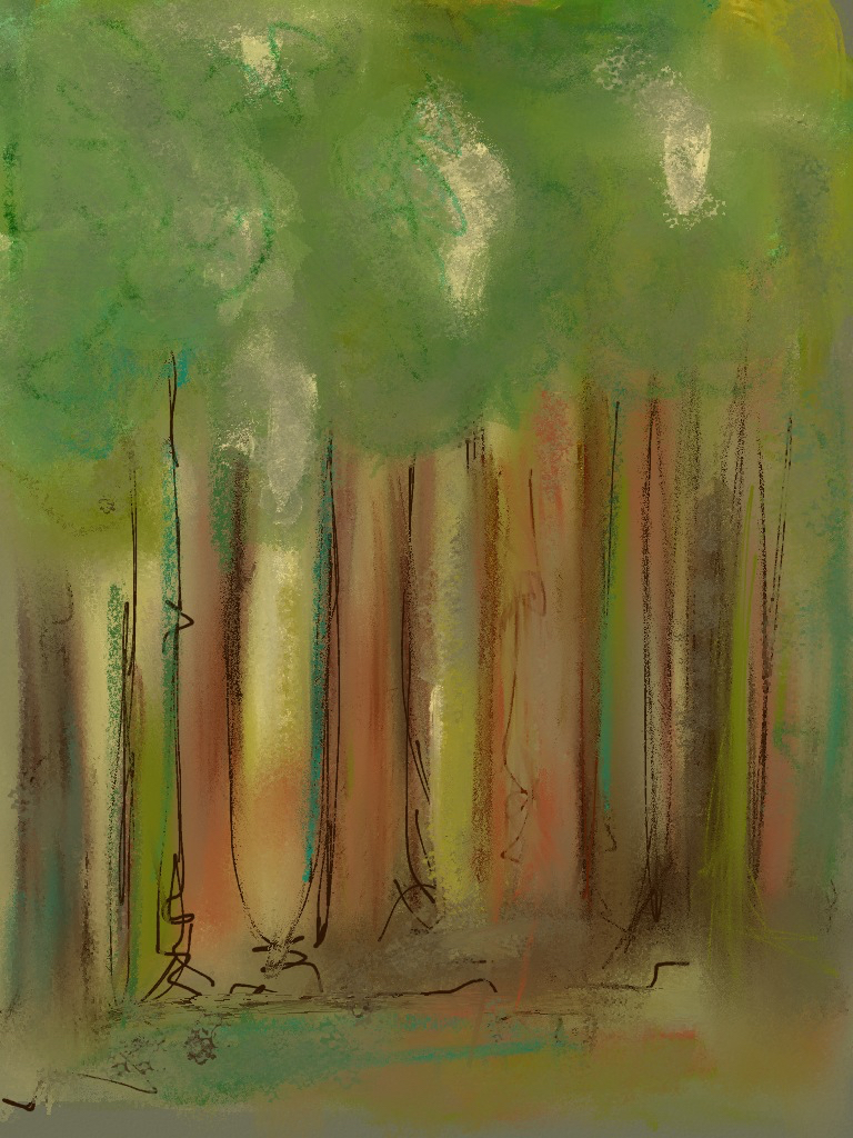 Woods
35.
Digital finger painting 
8 " x 10 " giclee print 